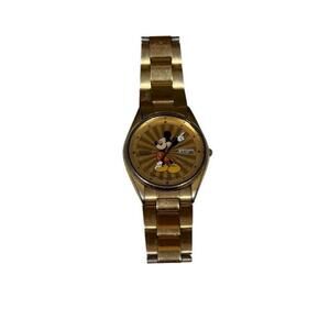 Seiko 1980s Disney Ladies Mickey Mouse Starburst Gold Toned Adjustable Watch​​​​